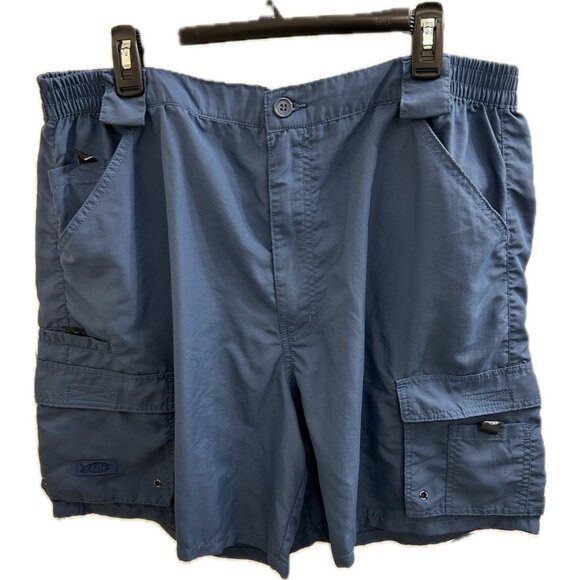 Aftco 100% Nylon Blue Shorts Cargo Boating Deck Travel Fishing Mens Size 40 x 7 - Picture 2 of 14